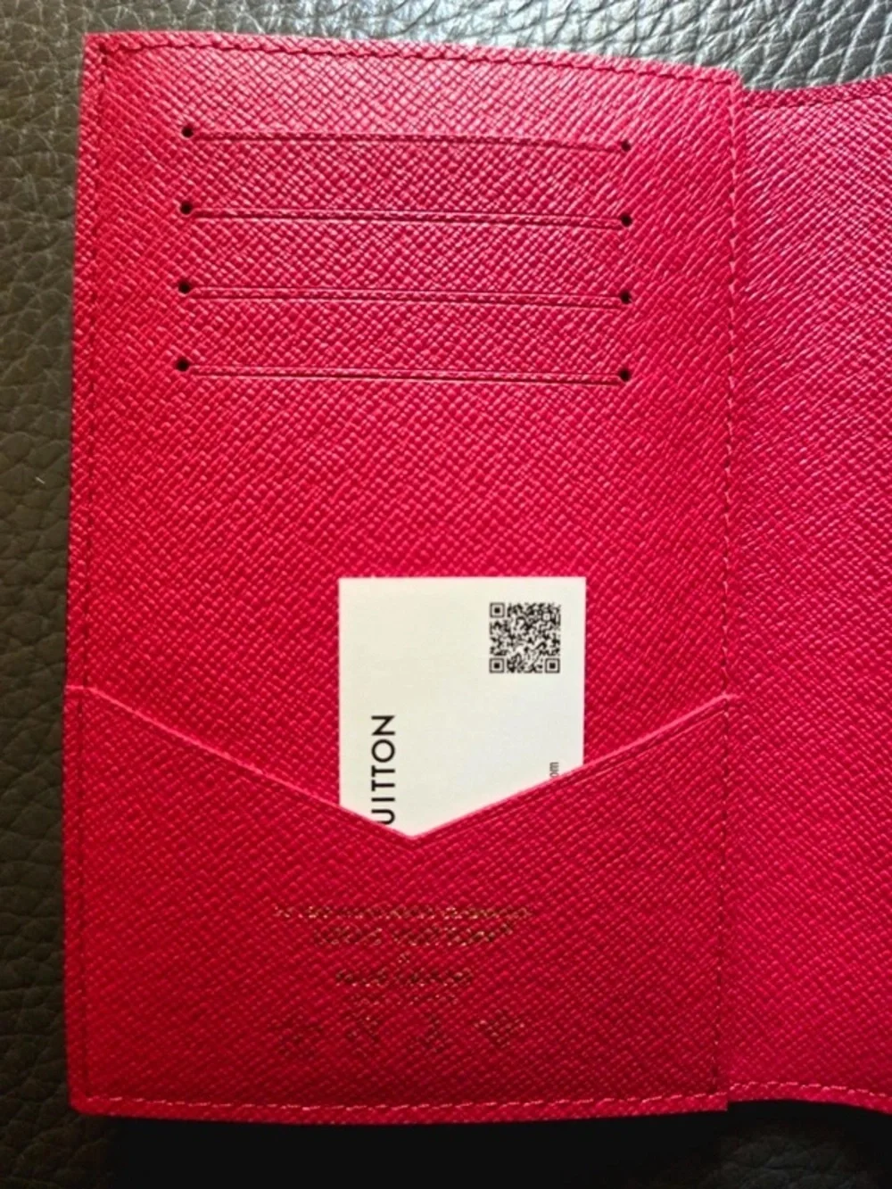 Louis Vuitton Brown Monogram Passport Cover with Pink Cherry Print - Picture 4 of 7
